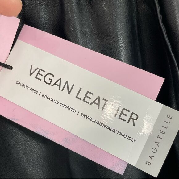 NWT Avec Les Filles Anthropologie Black Vegan Faux Leather Jogger Pants Size XS - Picture 10 of 13